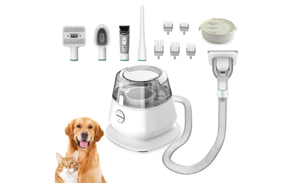 Inse Pet Grooming Kit & Dog Hair Vacuum Dog Grooming Kit Suction 99% Pet Hair Large Dust Cup Pet Hair Vacuum With Clippe