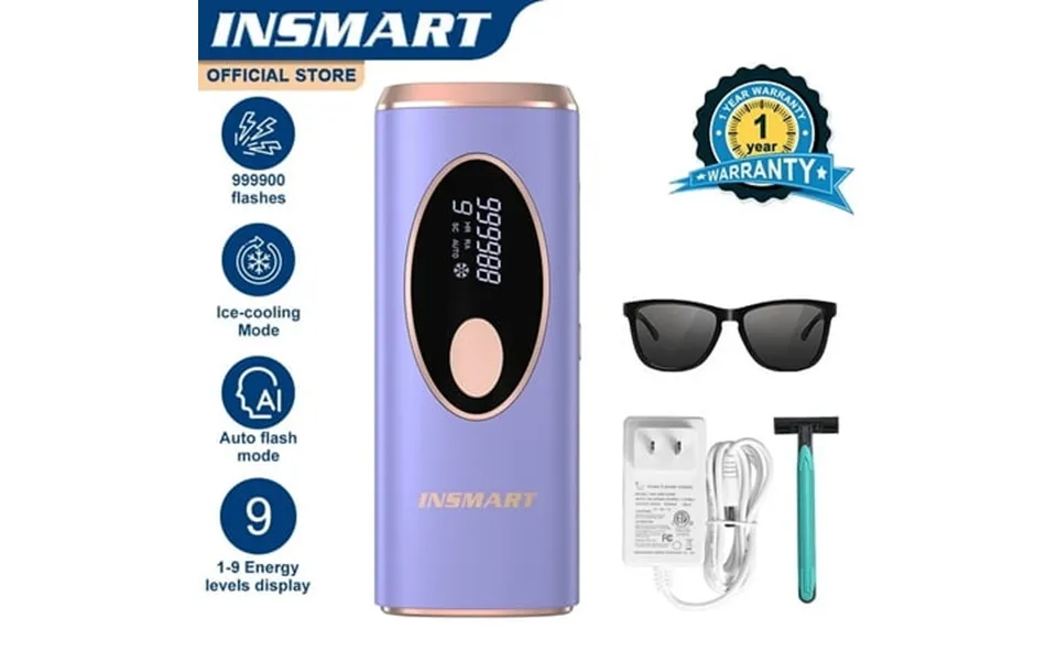Insmart Air 3 Ice-cooling Painless Ipl Hair Removal For Body Purple