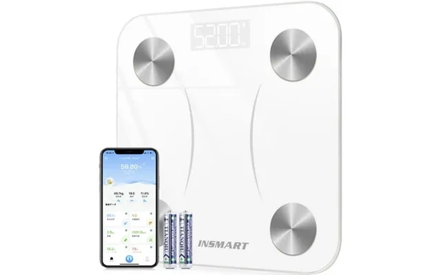 Insmart Scales For Body Weight Bluetooth Smart Scale With App Track Weight Bmi Body Fatwith Smartphone App 400 Lbs White product image