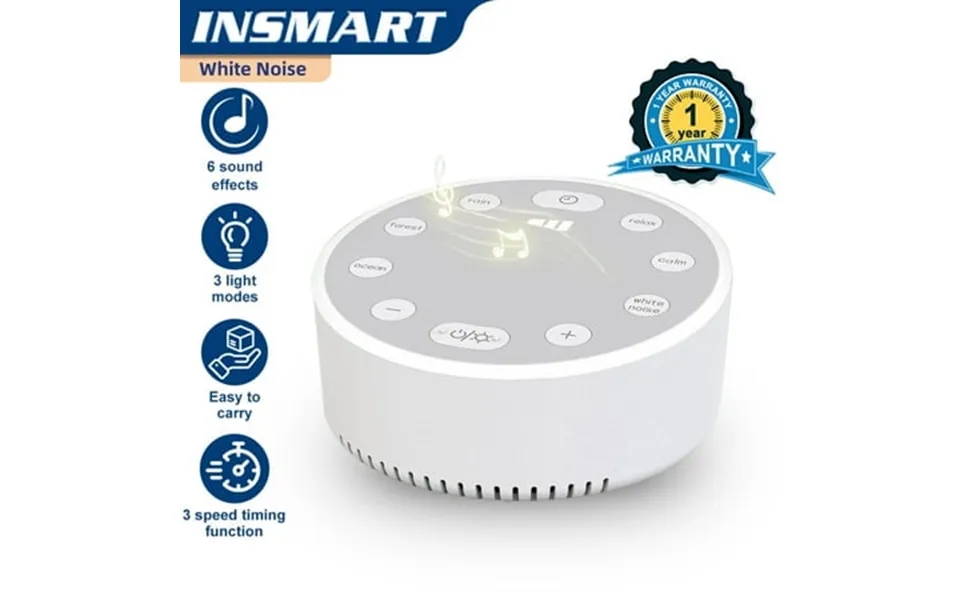 Insmart White Noise Sound Machine For Baby Adult Sleep With Night Light For Kids Bedroom And Adults Updated