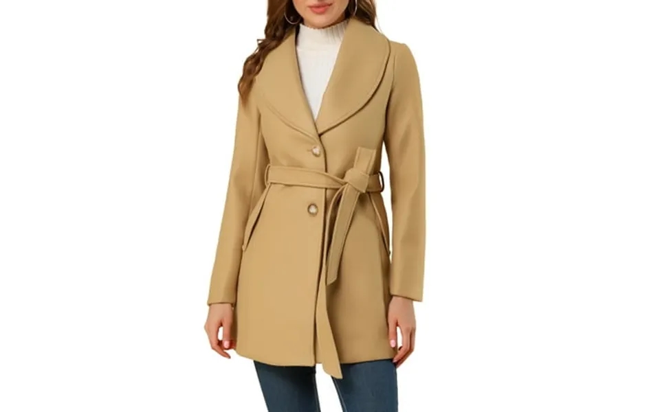 Inspire Chic Women S Cute Turn Down Collar Single Breasted Long Belted Trenchcoat