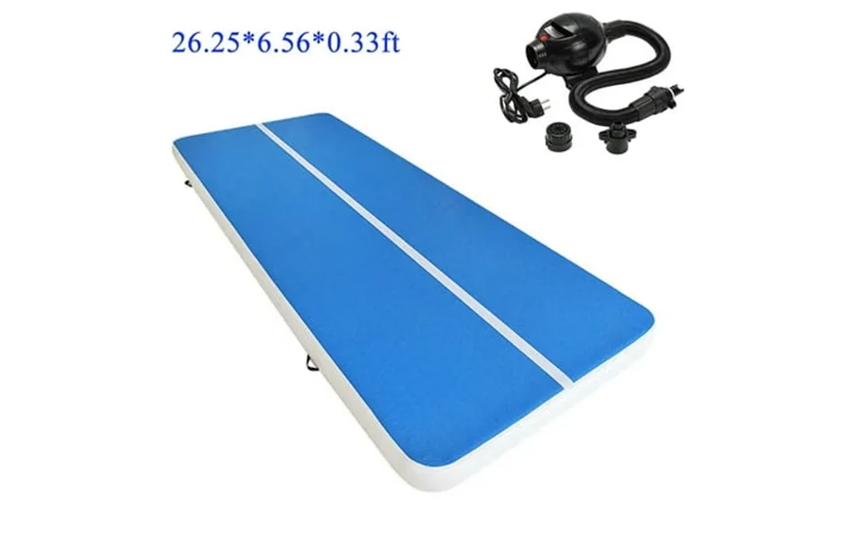 Intbuying 26.25ft Inflatable Gym Mat Training Yoga Tumbling Exercise Mat With 110v Pump