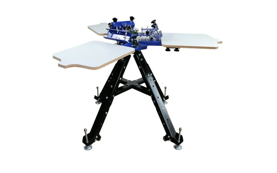 Intbuying 3 Color 3 Station Double Rotating Screen Printing Press T-shirt Printer Machine Spe-k33l