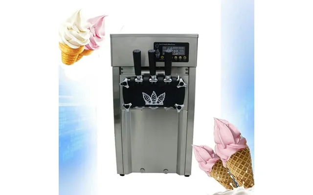 Intbuying 3 Holes Soft Ice Cream Machine Multiple Flavors Ice Cream Maker And Ice Cream Frozen Cones Making Led Display product image