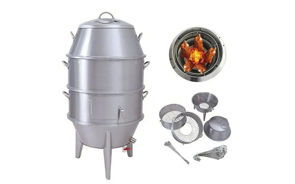 Intbuying 3 Tiers Roast Duck Oven Charcoal Cooker For Bbq Stainless Steel