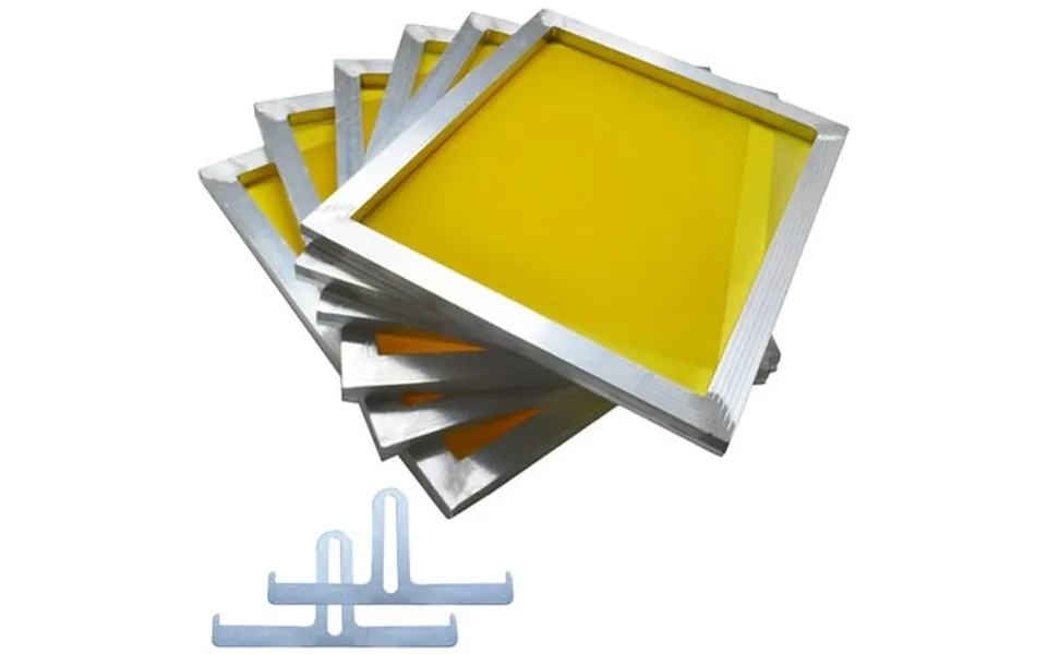 Intbuying 6pcs 12 *16 Aluminum Pre-stretched Silk Screen Printing Frame With 305 Mesh 120t Yellow Diy