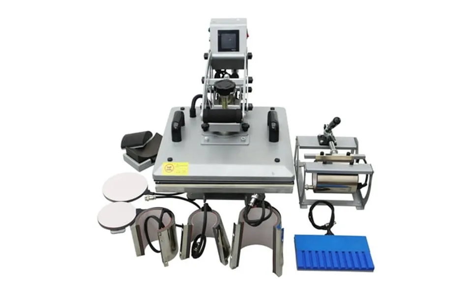 Intbuying 9in1 Heat Press Machine Semi-auto Cloth Mug Cap Pen Plate Sublimation Transfer For Art Diy