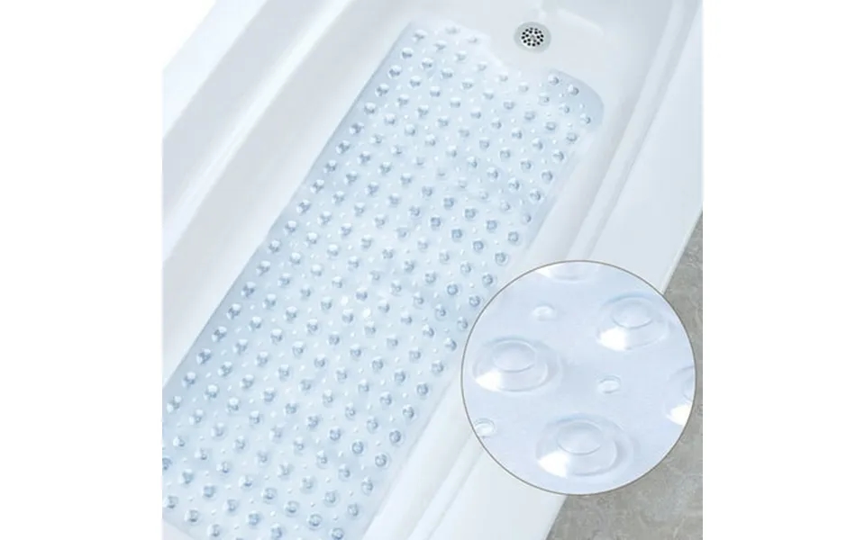 Intbuying Bath Tub Washable Shower Mat Non-slip Mildew Resistant Anti-bacterial 40 *16 Clear White