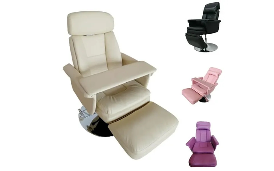 Intbuying Beauty Spa Massage Chair 360 Degree Rotating Pneumatic Lifting Load 440lb White