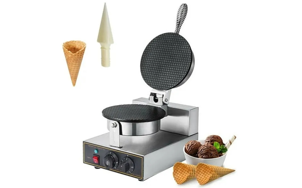 Intbuying Commercial Egg Roll Waffle Maker Ice Cream Cone Maker Silver Stainless Steel 110v
