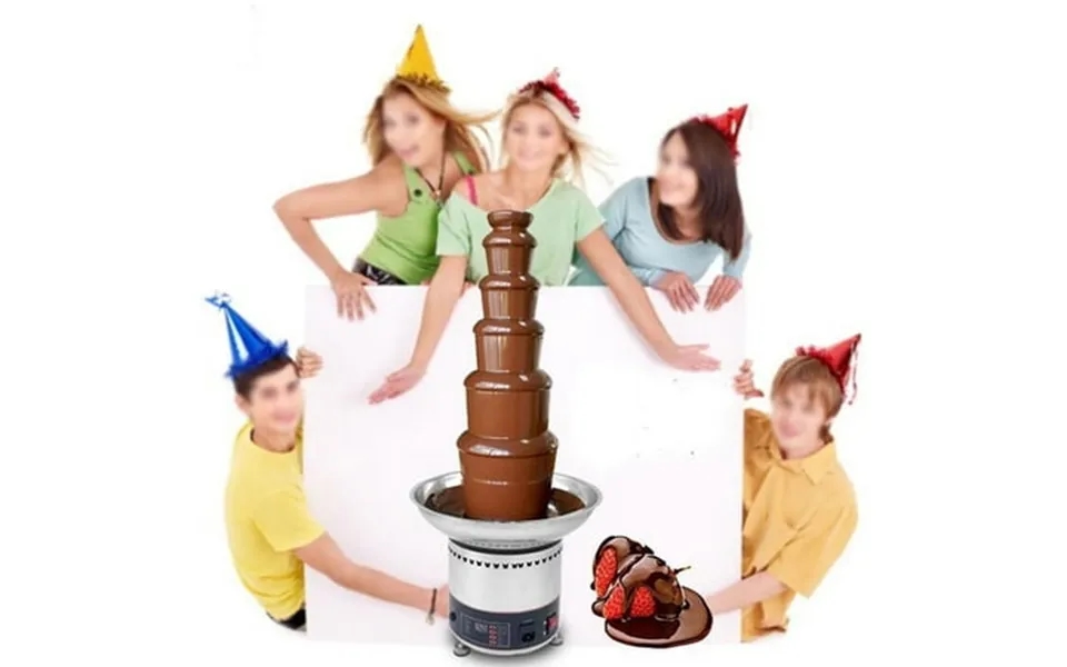 Intbuying Electric 7-tiers Chocolate Waterfall Fondue Fountain For Party Wedding Birthday With Digital Display 110v