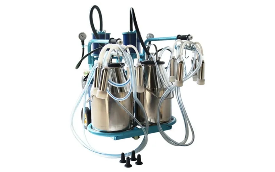 Intbuying Electric Cow And Goat Piston Milker Milking Machine With Two 25l Stainless Steel Buckets