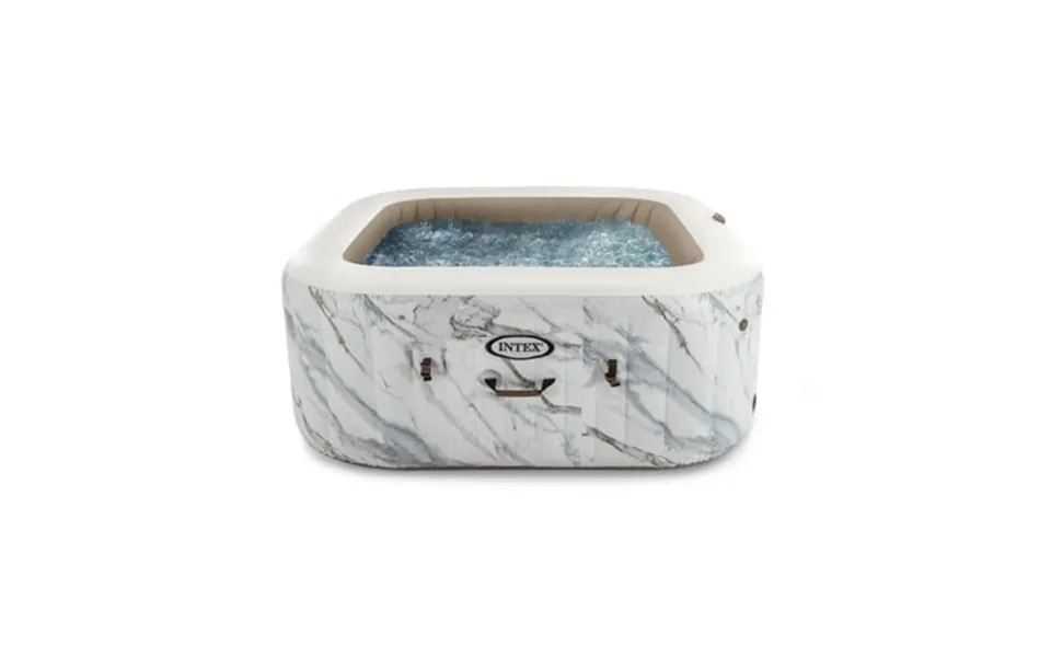 Intex Purespa 4-person Calacatta Dual Zone Spa Set 140 Bubble Jet Square Combo Hot Tub With Cover