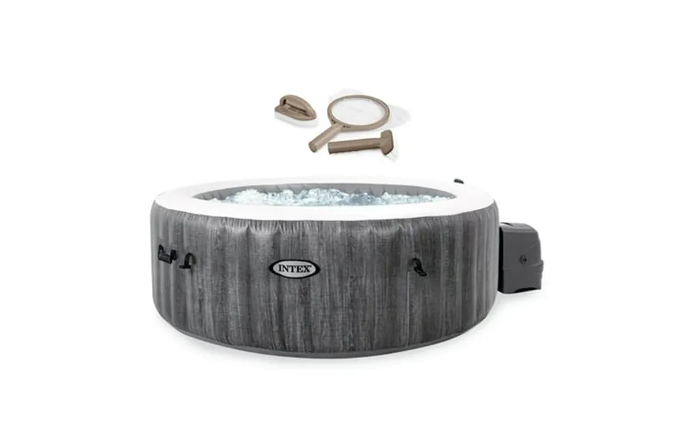 Intex Purespa Plus Greywood Inflatable Hot Tub Jet Spa With Accessory Kit