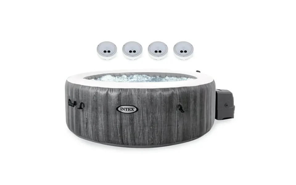 Intex Purespa Plus Greywood Inflatable Hot Tub W Multi-colored Led Lights