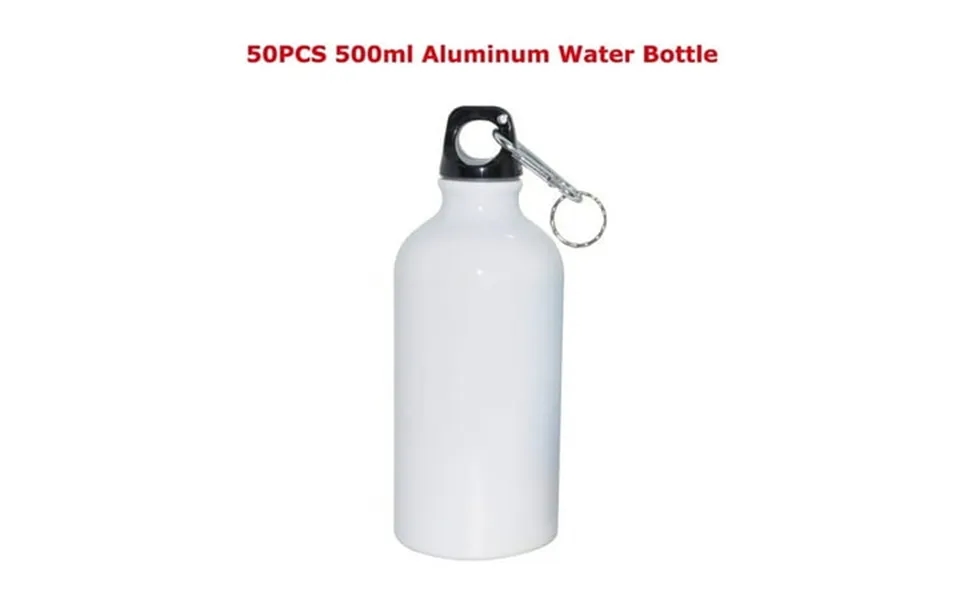 Intsupermai 50pcs Blank Coated 500ml Aluminium Water Bottle Sport Bottle For Sublimation Heat Press Transfer Printing Cr