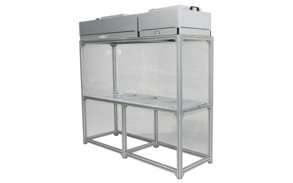 Intsupermai Dust Free Aluminum Workbench Double Station With Anti-static Curtains Clean Bench