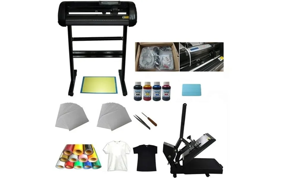Intsupermai Manual 15x15inch Flat Heat Press Machine 34inch Vinyl Pu Cutting Plotter Ink Vinyl Sublimation Heat Press Ki