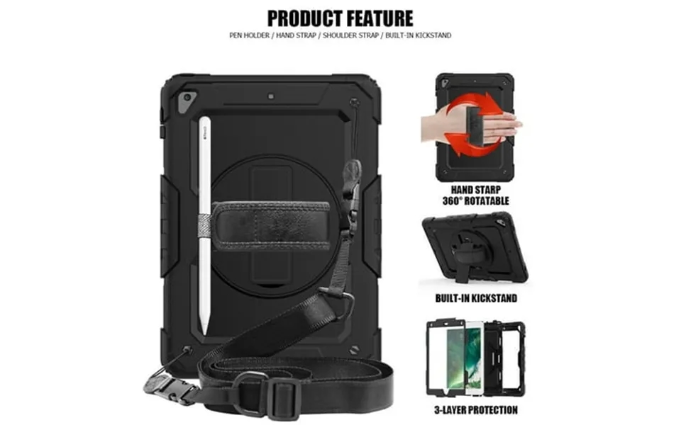 Ipad 7th Generation 10.2 Inch Shockproof Protective 360 Rotating Stand W