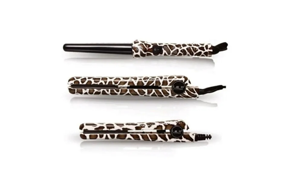 Iso Beauty Full Set W 1.25 Hair Straightener Curling Iron Wand And Mini Flat Iron Complete Full Set Giraffe