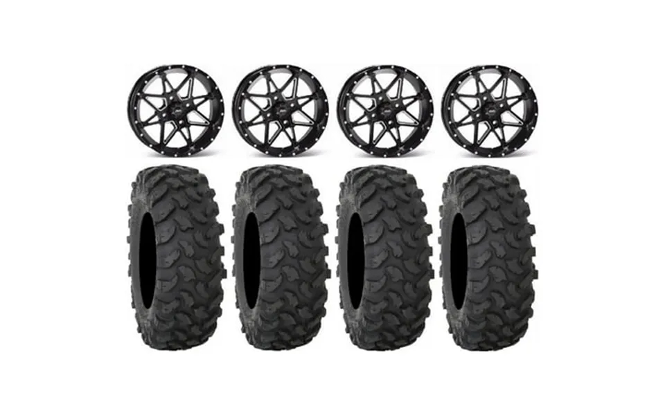 Itp Tornado 14 Wheels Black 27 Xtr370 Tires Can-am Maverick X3 Honda Pioneer 1000 Talon