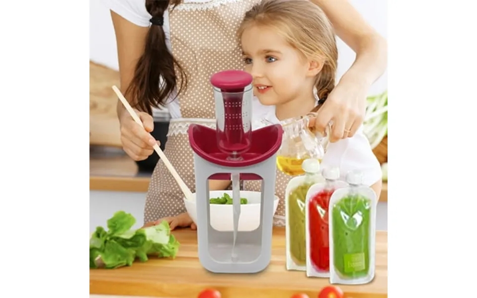 Iuyt6 Baby Food Maker With 10pcs Pouch Baby Food Squeezes Station Fresh Fruit Maker Puree Squeezer With Reusable Storage