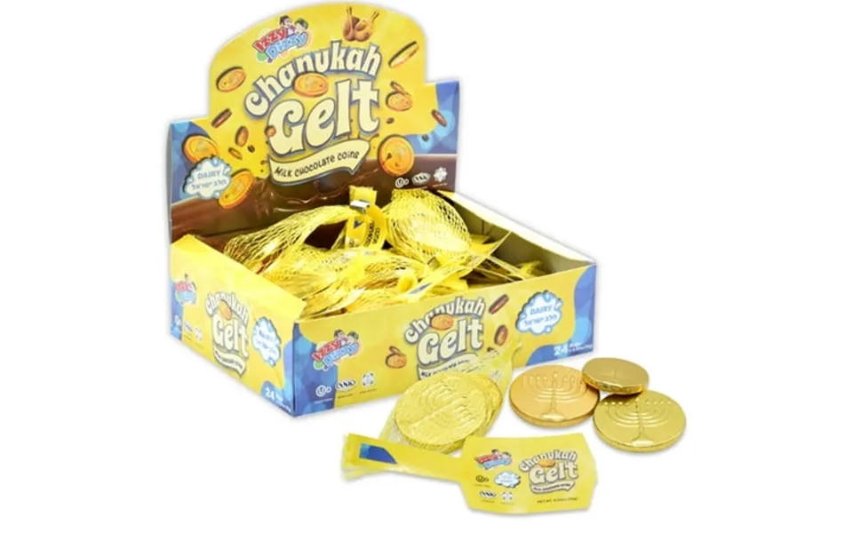 Izzy And Dizzy Gold 24 Pack Chocolate Candy Coin - Hanukkah Gelt Dairy