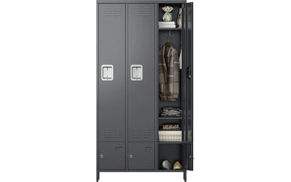 Jaord 6-door Metal Storage Locker For School Office Gym Bedroom Lockable With 9 Hooks Dark Gray 1 Count