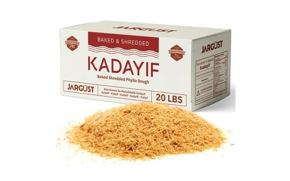 Jargust Bulk Baked & Shredded Kataifi Shredded Fillo Dough Pastry Dough 20lb