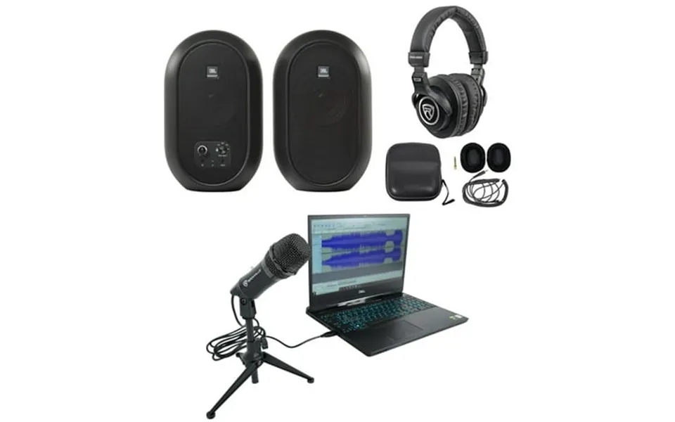 Jbl 104set-bt Powered Studio Monitors W Bluetooth Usb Microphone Headphones