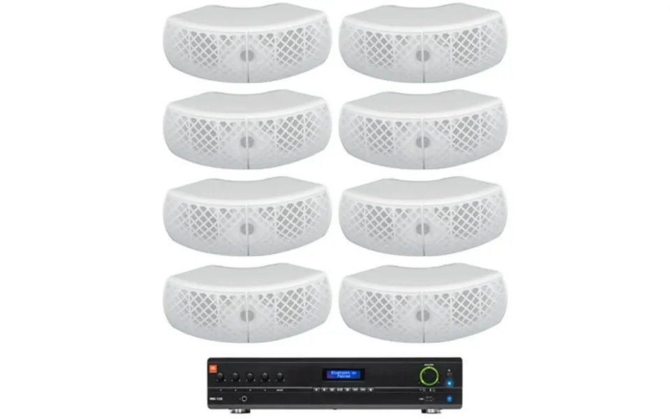Jbl Vma1120 Commercial 70v Amplifier 8 White Dual 4 Speakers For Restaurant