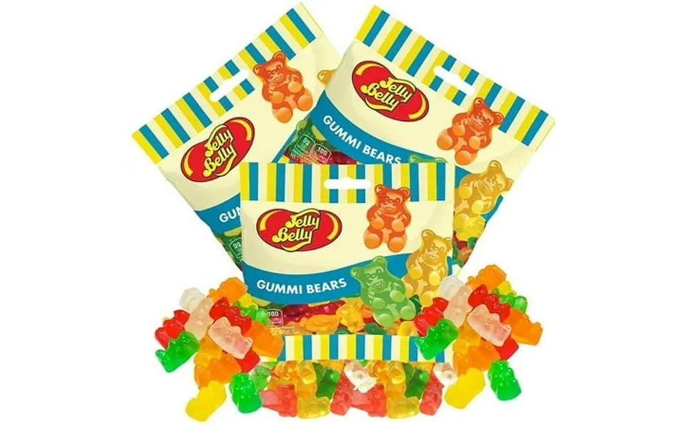 Jelly Belly Assorted Flavored Gummi Bears Gummy Candy Snacks Pack Of 3 3 Ounces