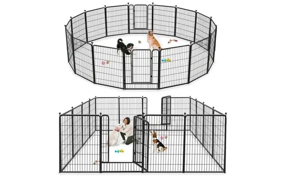 Jhsomdr 40 Height Heavy Duty Metal Dog Playpen 20 Panels Exercise Pens Foldable Fence With Gates Indoor Outdoor For Rv C