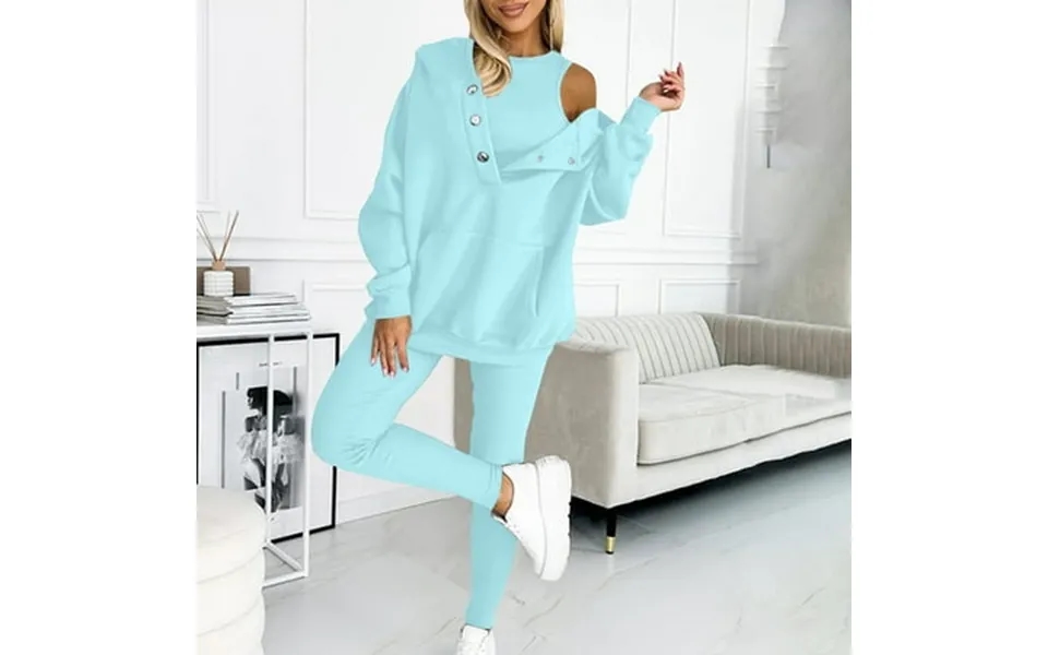 Jicehd Sweatsuit-clearance Sweatsuits For Women Set 3 Piece Outfits Button Oversized Sweatshirt Crop Tank Top Jogger Swe