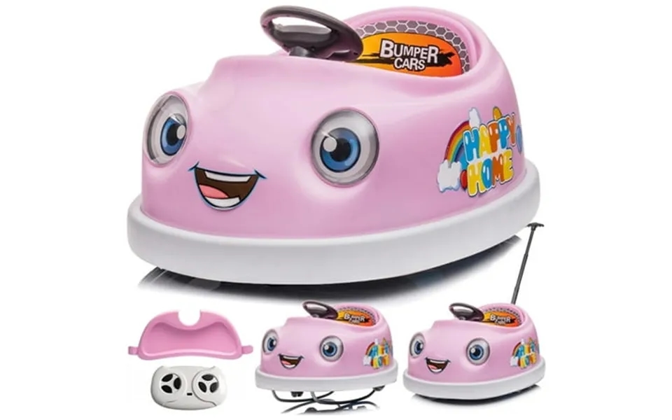 Jimupark 12v Bumper Car Dual Battery Electric Kids Ride On Toys W Remote Control 360 Degree Spin Push Rod Rocker Horse F