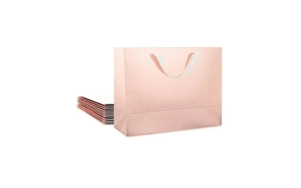 Jinming 12 Valentine S Day Gift Bags With Handles Rose Gold Bags Bulk For All Occasions 13x5x10 Inches