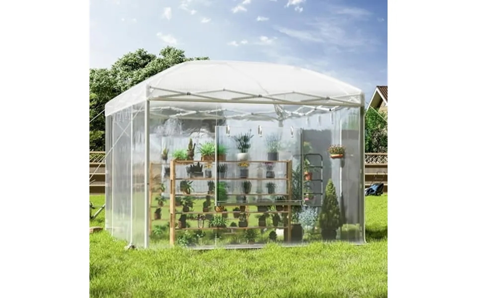 Jocisland 9.7x9.7×8.5 Ft Upgraded Pop-up Greenhouses For Outdoors Indoor With Adjustable Reinforced Frame Portable Walk