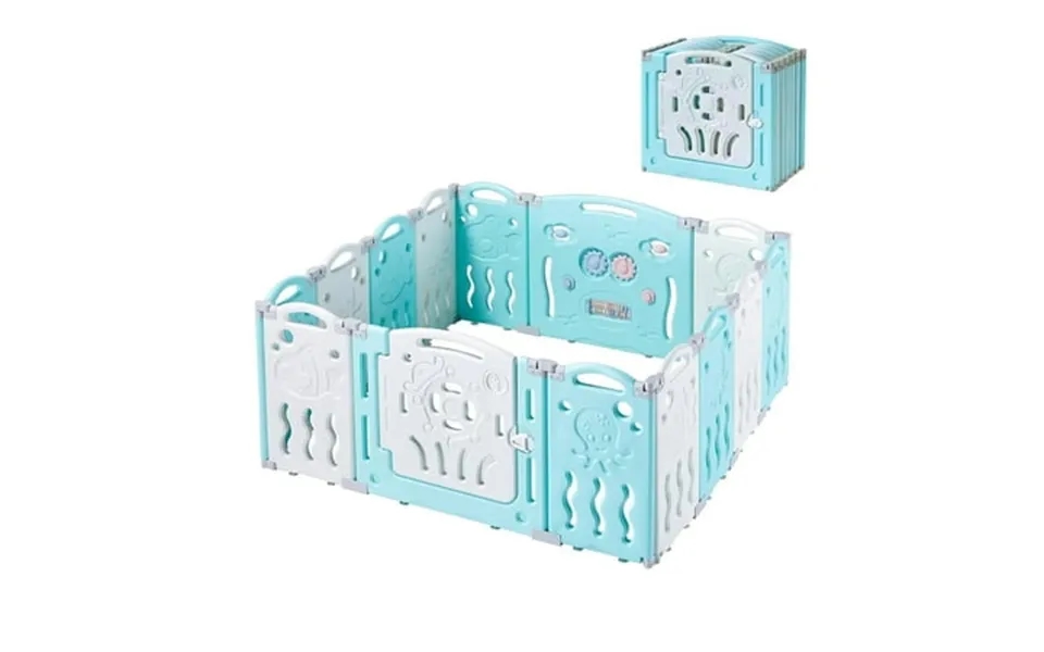 Jocisland Baby Fence Play Yard Baby Playpen 14 Panels - Kids Safety Panel And Gate With Safety Lock Adjustable Shape For