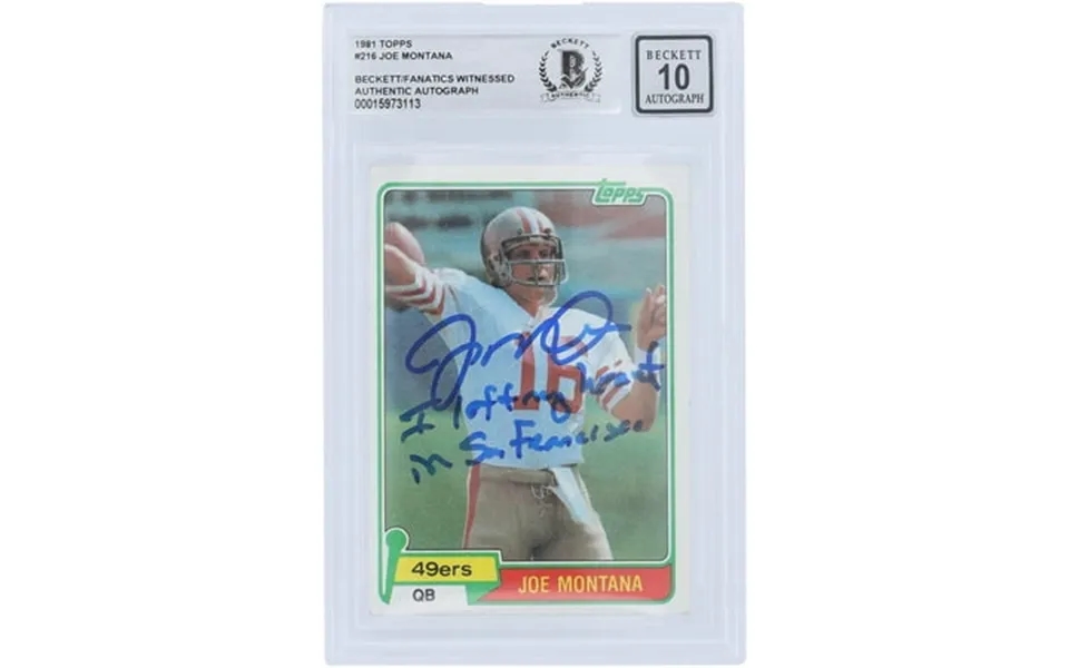 Joe Montana San Francisco 49ers Autographed 1980 Topps Series 1 216 Beckett Fanatics Witnessed Authenticated 10 Rookie C