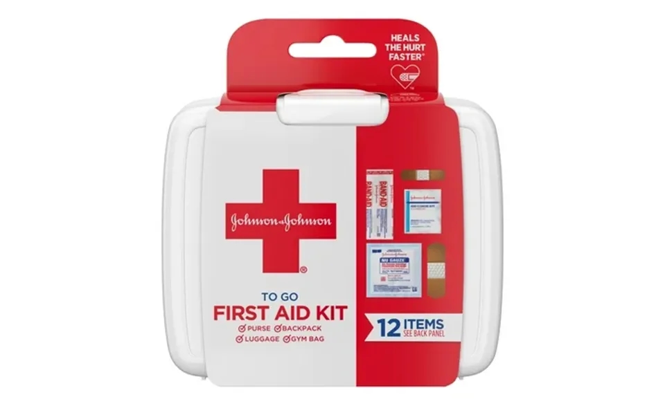 Johnson & Johnson First Aid To Go Portable Mini Travel Kit 12 Pieces