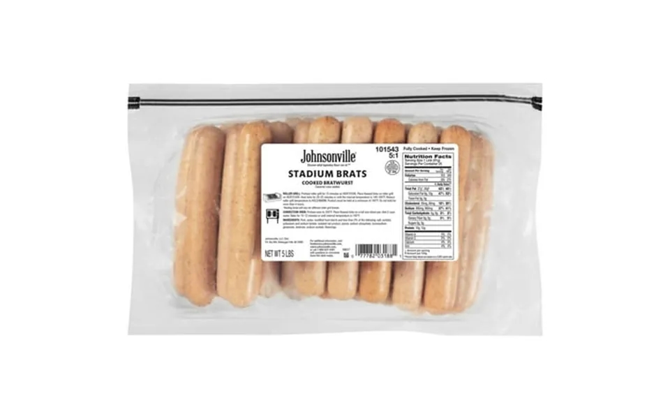 Johnsonville 5 1 Stadium Style Cooked Bratwurst 80 Ounce -- 2 Per Case