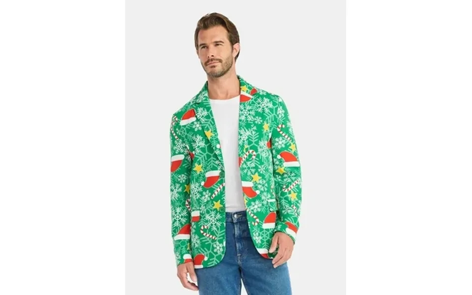 Jolly Knits Men S And Big Men S Christmas Print Blazer Sizes S-3xl