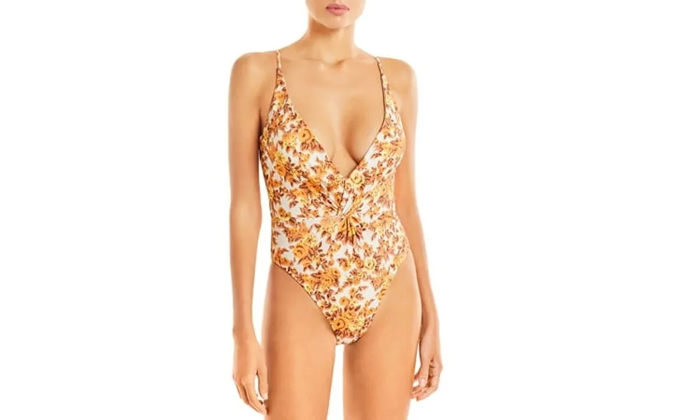 Jonathan Simkhai Womens Ingrid Floral Deep V-neck One-piece Swimsuit