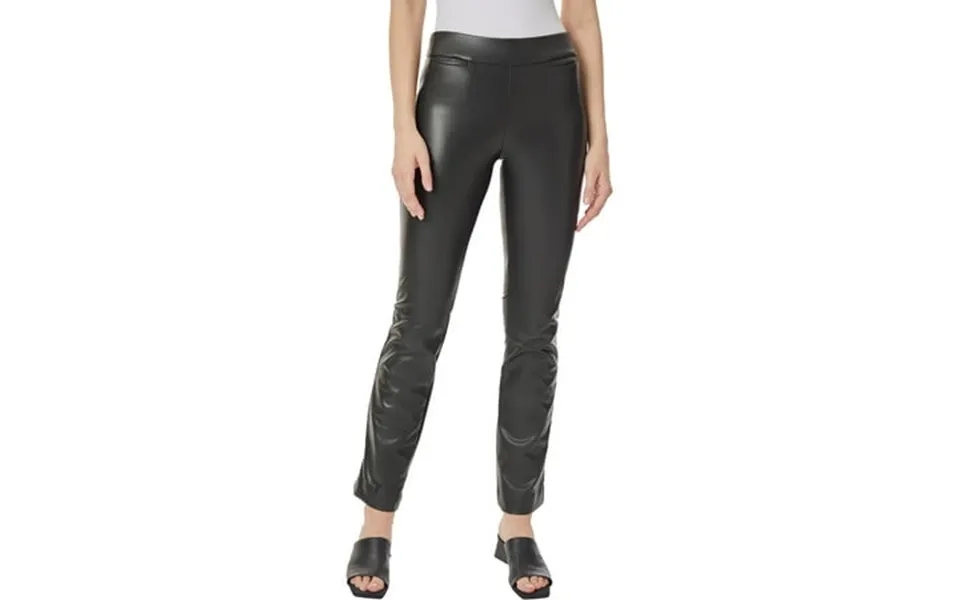 Jones New York Womens Faux Leather Pull On Bootcut Pants