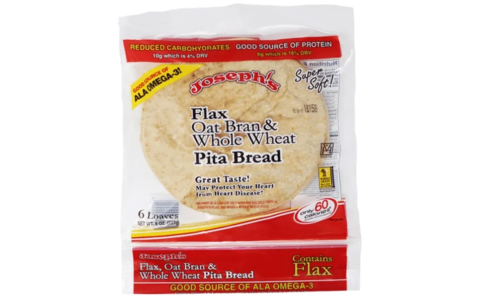 Joseph S Low Net Carb Flax Pita Bread 1 Pack 6 Count 8oz