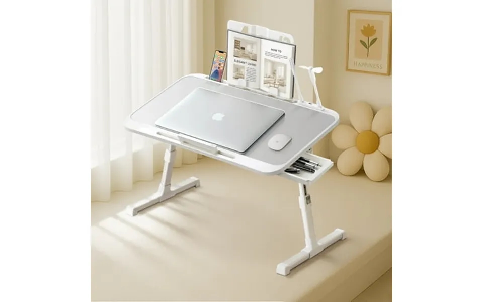 Joyfair Laptop Desk For Bed Adjustable Table Stand With Moveable Book Stand Usb Ports Holder Slots Foldable Bed Sofa Tra