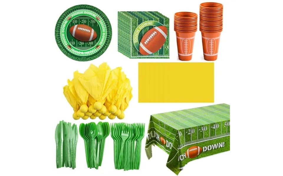 Joyfy 113 Football Themed Party Supplies Set Suitable For 16 People Including Cups Paper Plates