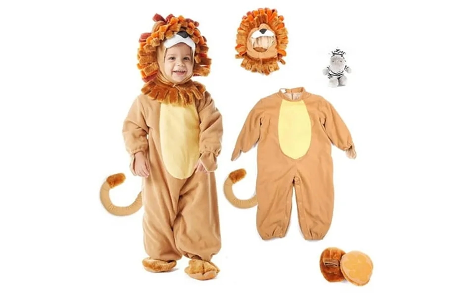 Joyfy Baby Lion Costume With Toy Zebra For Kids Toddler Halloween Dress Up Animal Themed Party Role Playing Cosplay 0-4