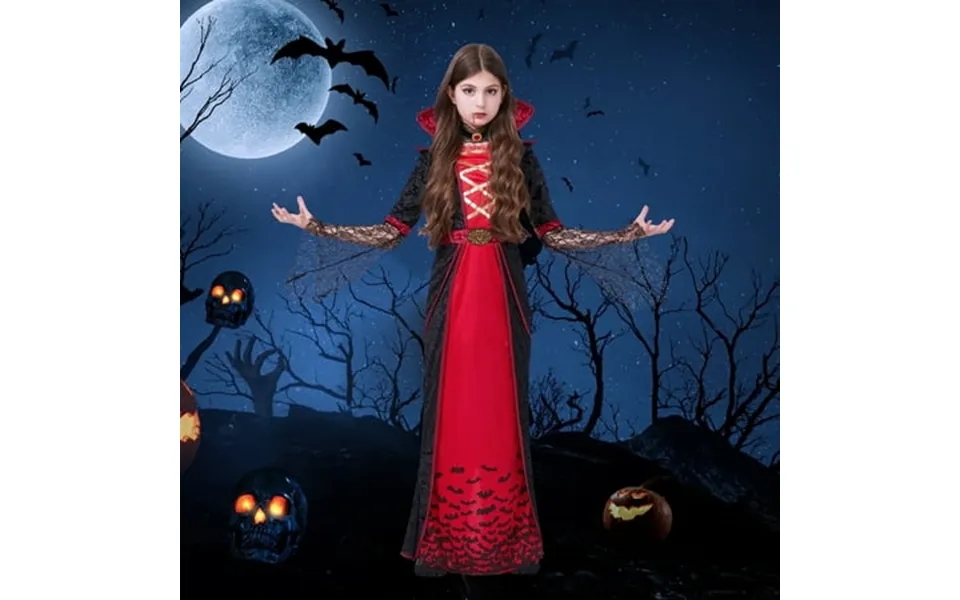 Joyfy Royal Vampire Costume For Girls Deluxe Set Halloween Vampire Cape Women Queen Dress Up Party-l