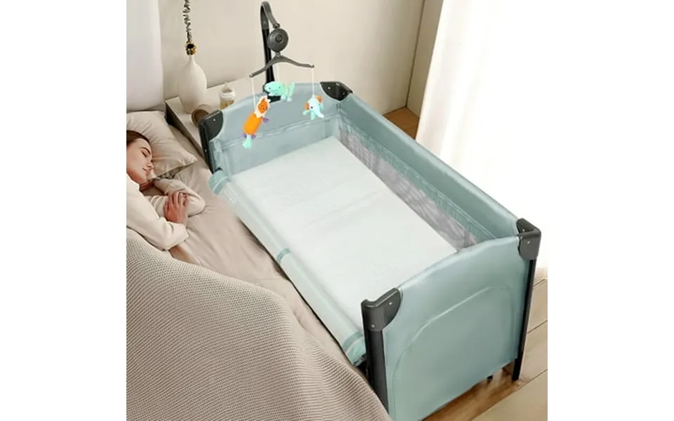 Joymor Folding Bedside Sleeper Baby Bassinets Portable Crib With Wheel For Shower Gift For Newborn